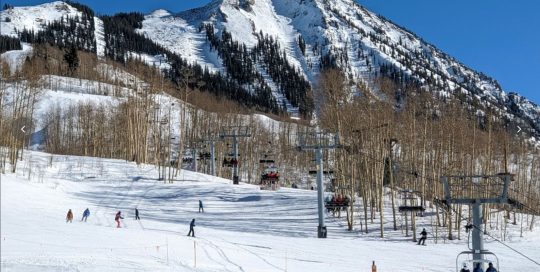 Skiiers and Snowboarders at Crested Butte Ski Slope